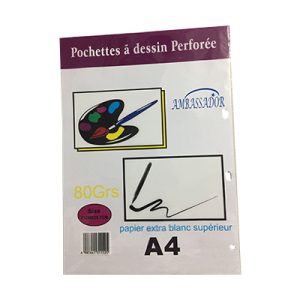 FEUILLE BLANCHE DE DESSIN A4 POUR CLASSEUR