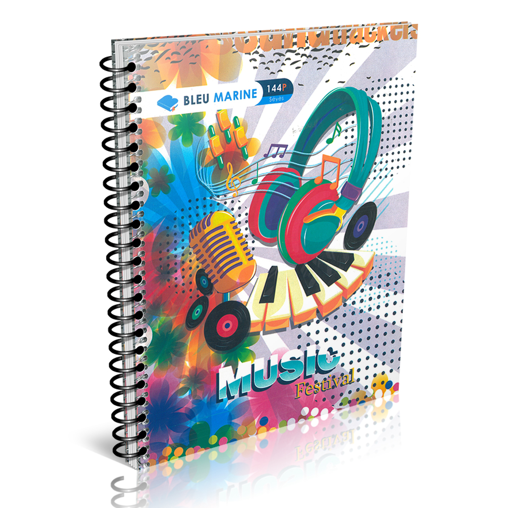 Cahier en spirale de 6 sujets A4 BLEU MARINE 240p - Sadik